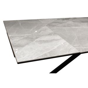 Table extensible 160 à 240 cm céramique gris marbré - CASSANDRA