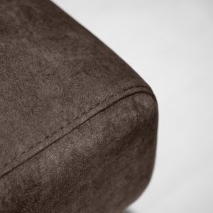 Canapé d'Angle Droit Convertible coffre pouf et appuis-tête réglables microfibre marron – MERRIN