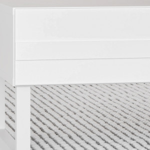 Table Basse 110 cm 2 Tiroirs Façades Fraisées Blanc Mat Système Push to Open et Pieds Luges Blanc Mat - ARIANA