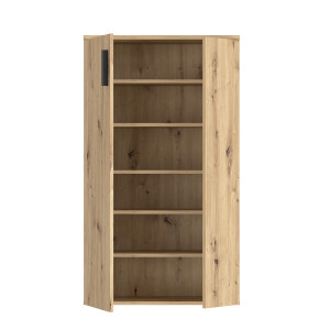 Armoire Meuble à Chaussures 2 Portes 5 tablettes Décor Bois de chêne rustique – Rangement – AMELIE