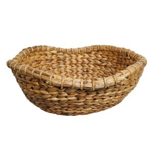 Lot de 2 paniers décoratifs ronds corbeille à fruits D. 42 cm tissés en jacinthe d'eau – fabrication artisanale – COVE