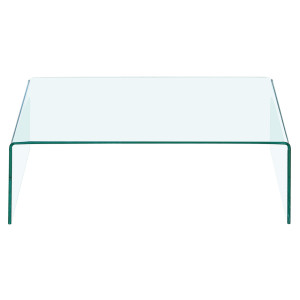 Table Basse Rectangulaire 110 cm en Verre Trempé - Minimaliste et Contemporain - ICE