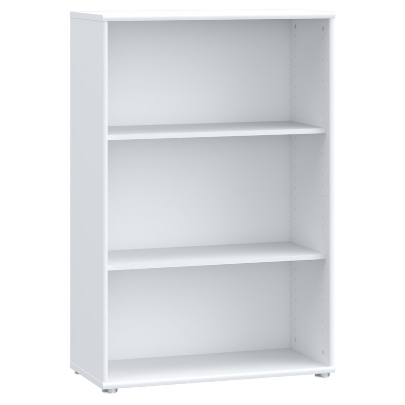 Bibliothèque / Étagère H. 111 x L. 74 cm Décor Blanc avec 2 Étagères à Hauteur Réglable - MARIA