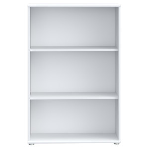 Bibliothèque / Étagère H. 111 x L. 74 cm Décor Blanc avec 2 Étagères à Hauteur Réglable - MARIA