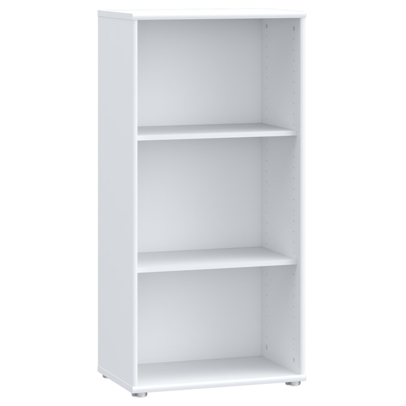 Bibliothèque / Étagère H. 111 x L. 54 cm Décor Blanc avec 2 Étagères à Hauteur Réglable - MARIA