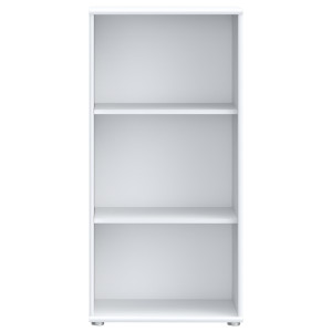 Bibliothèque / Étagère H. 111 x L. 54 cm Décor Blanc avec 2 Étagères à Hauteur Réglable - MARIA