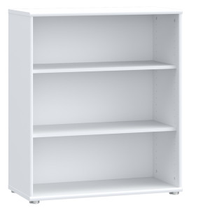 Bibliothèque / Étagère H. 86 x L. 74 cm Décor Blanc avec 2 Étagères à Hauteur Réglable - MARIA