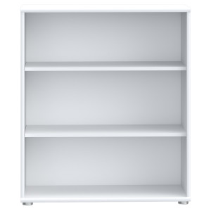 Bibliothèque / Étagère H. 86 x L. 74 cm Décor Blanc avec 2 Étagères à Hauteur Réglable - MARIA