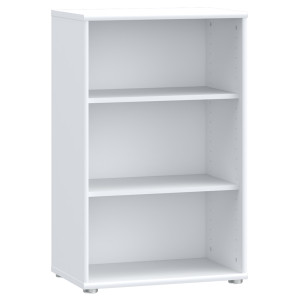 Bibliothèque / Étagère H. 86 x L. 54 cm Décor Blanc avec 2 Étagères à Hauteur Réglable - MARIA