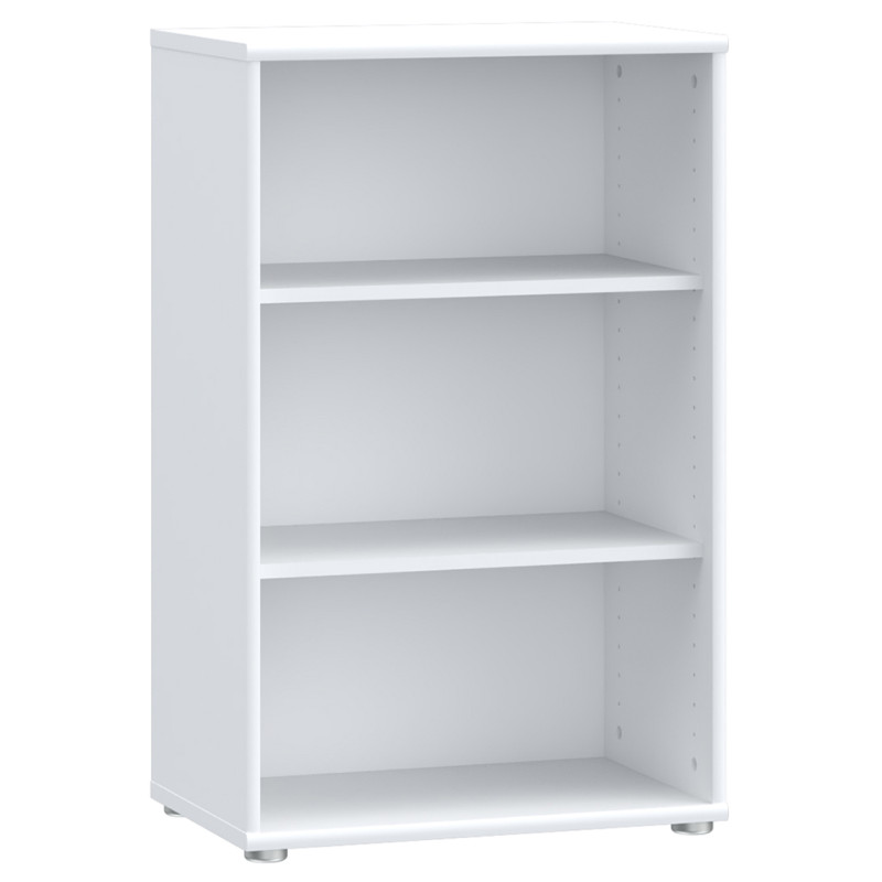 Bibliothèque / Étagère H. 86 x L. 54 cm Décor Blanc avec 2 Étagères à Hauteur Réglable - MARIA