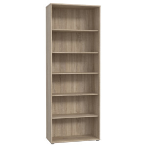 Bibliothèque / Étagère H. 198 x L. 74 cm Décor Chêne Sonoma avec 5 Étagères et 4 à Hauteur Réglable - MARIA