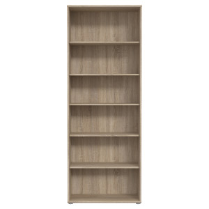 Bibliothèque / Étagère H. 198 x L. 74 cm Décor Chêne Sonoma avec 5 Étagères et 4 à Hauteur Réglable - MARIA