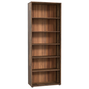 Bibliothèque / Étagère H. 198 x L. 74 cm Décor Bois Vintage avec 5 Étagères et 4 à Hauteur Réglable - MARIA