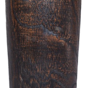 Vase décoratif style soliflore H. 29 cm en racine de bois de teck finition peinture noire antique - GABRIELA