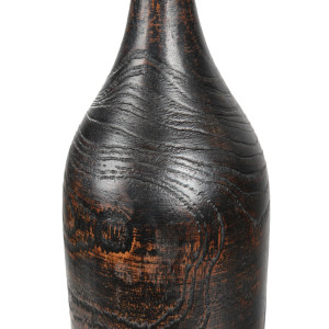 Vase décoratif style soliflore H. 59 cm en racine de bois de teck finition peinture noire antique - GABRIELA