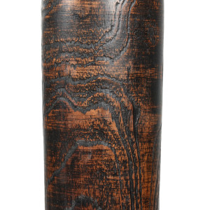 Vase décoratif style soliflore H. 59 cm en racine de bois de teck finition peinture noire antique - GABRIELA