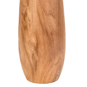 Vase décoratif H. 27 cm courbes élégantes en bois de teck – naturel et lumineux – SCORPIA