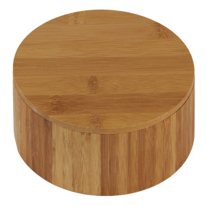 Boite D. 15 cm en Bois de Bambou Naturel avec Miroir et 3 Compartiments - REGINA 3147