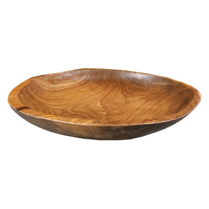 Vide Poche en Bois de Teck Artisanal D. 31 cm - Style Naturel et Exotique - Objet de Décoration - ADAM