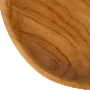 Vide Poche en Bois de Teck Artisanal D. 31 cm - Style Naturel et Exotique - Objet de Décoration - ADAM