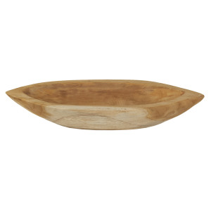 Vide Poche L. 38 cm en Bois de Teck  Fabrication Artisanale - Style Naturel et Exotique - TITOUAN