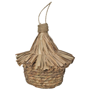 Grand Nichoir pour Oiseaux D. 43 cm en Feuilles de Pandan Fabrication Artisanale - Style Naturel et Exotique - ZAZU