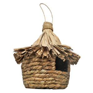 Grand Nichoir pour Oiseaux D. 43 cm en Feuilles de Pandan Fabrication Artisanale - Style Naturel et Exotique - ZAZU