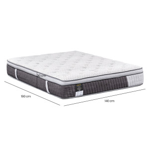 Matelas multi-couches 140 x 190 cm tissu tricoté, 560 ressorts ensachés, mousse à mémoire de forme biosourcée – DAYLIGHT