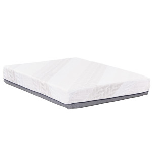 Matelas à mémoire de forme 180 x 200 cm multi-couches avec surmatelas mousse charbon de bambou et tissu tricoté – MILLY