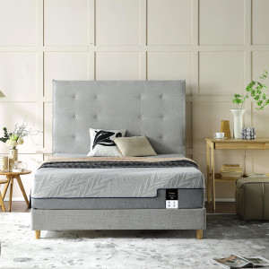 Matelas à mémoire de forme 180 x 200 cm multi-couches avec surmatelas mousse charbon de bambou et tissu tricoté – MILLY