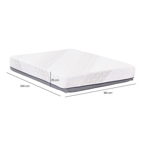 Matelas à mémoire de forme 180 x 200 cm multi-couches avec surmatelas mousse charbon de bambou et tissu tricoté – MILLY