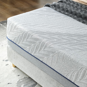 Matelas à mémoire de forme 180 x 200 cm multi-couches avec surmatelas mousse charbon de bambou et tissu tricoté – MILLY