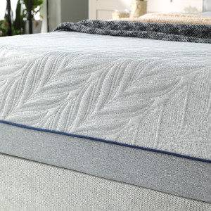 Matelas à mémoire de forme 180 x 200 cm multi-couches avec surmatelas mousse charbon de bambou et tissu tricoté – MILLY