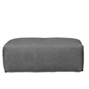 Pouf rectangulaire 105 cm pour canapé composable et modulable en tissu gris - LIVING