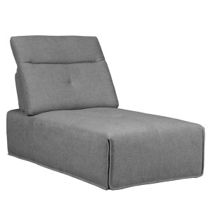 Méridienne pour canapé composable et modulable en tissu gris dossier avance recule et appui-tête réglable - LIVING