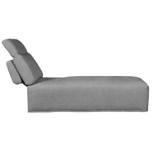 Méridienne pour canapé composable et modulable en tissu gris dossier avance recule et appui-tête réglable - LIVING