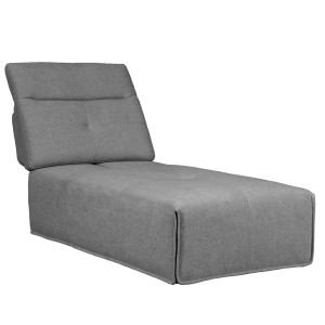 Méridienne pour canapé composable et modulable en tissu gris dossier avance recule et appui-tête réglable - LIVING