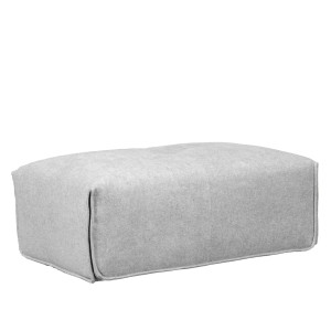 Pouf rrectangulaire 105 cm pour canapé composable et modulable en tissu gris clair - LIVING