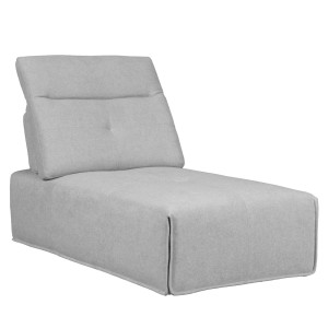 Méridienne pour canapé composable et modulable en tissu gris clair dossier avance recule et appui-tête réglable - LIVING