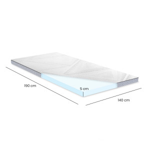 Surmatelas confort 140 x 190 cm mousse mémoire de forme thermorégulatrice et gel AirFeel™ maintien 3 zones – MARY