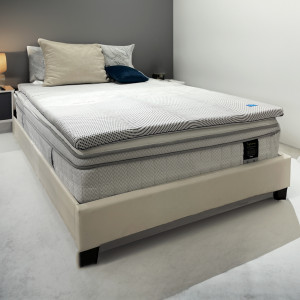 Surmatelas 140 x 190 cm confort 5 zones mousse mémoire de forme et gel rafraîchissant OXYGEL™ et fibres SEAQUAL™ – NANA