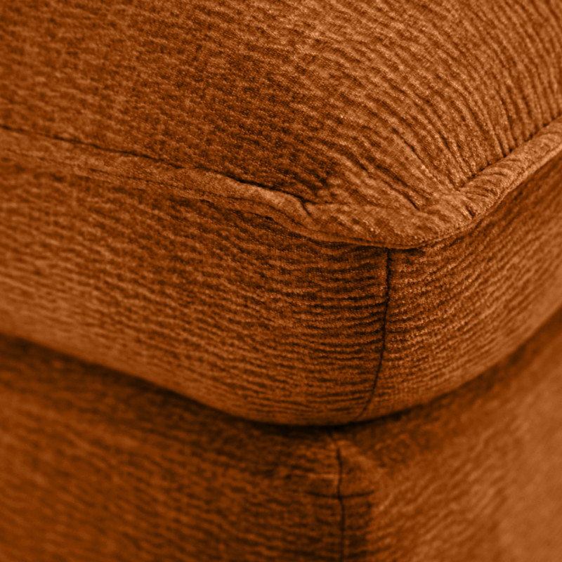 Angle pour Canapé Composable et Modulable en Tissu Doux Orange Capitonné avec Passepoil - CHARLES