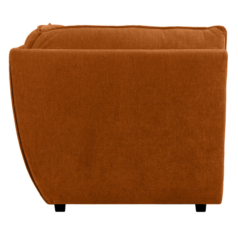 Angle pour Canapé Composable et Modulable en Tissu Doux Orange Capitonné avec Passepoil - CHARLES