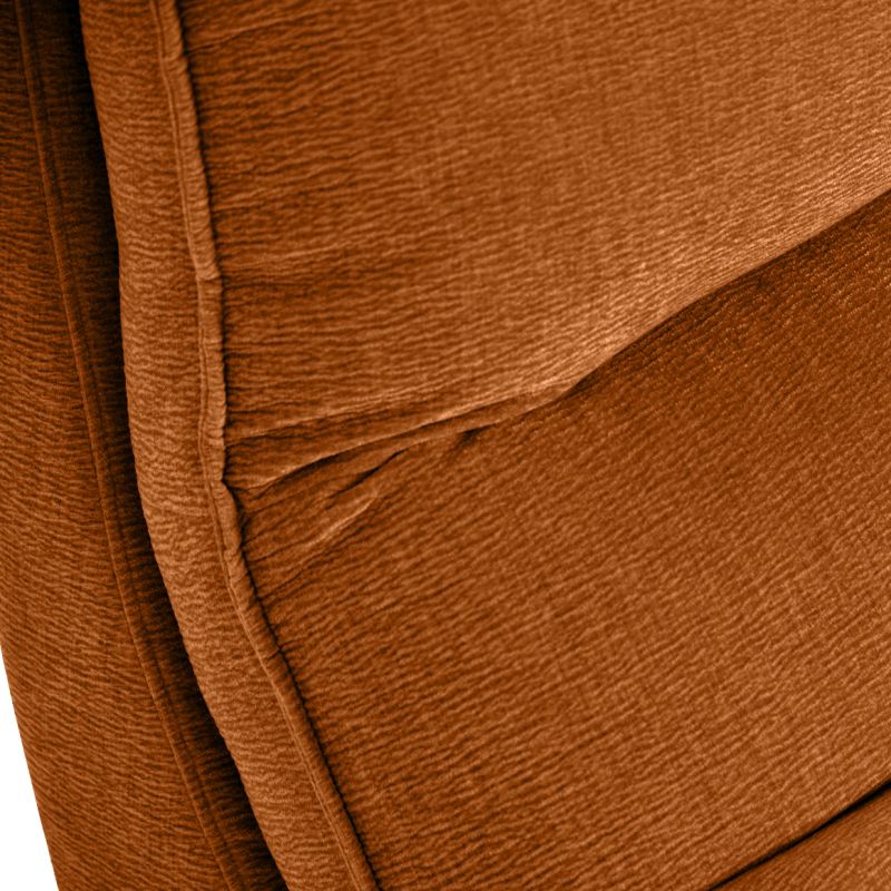 Angle pour Canapé Composable et Modulable en Tissu Doux Orange Capitonné avec Passepoil - CHARLES