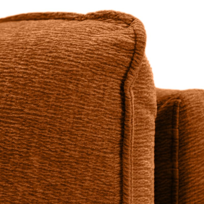 Angle pour Canapé Composable et Modulable en Tissu Doux Orange Capitonné avec Passepoil - CHARLES