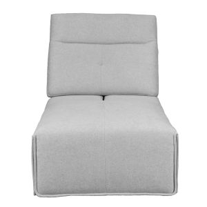 Méridienne pour canapé composable et modulable en tissu gris clair dossier avance recule et appui-tête réglable - LIVING