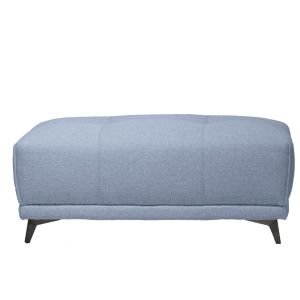 Pouf pour canapé modulable en tissu bleu clair pieds gris anthracite - GINA