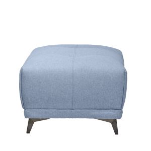 Pouf pour canapé modulable en tissu bleu clair pieds gris anthracite - GINA