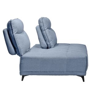 Chauffeuse double canapé modulable tissu bleu clair dossier réglable - GINA