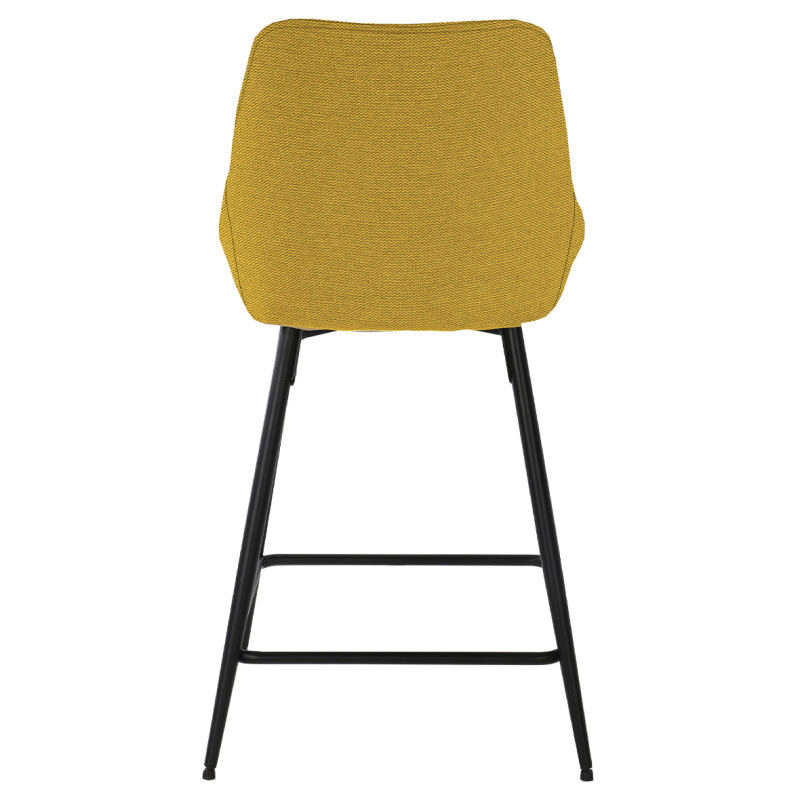 Lot de 2 tabourets de Bar en Tissu Jaune et pieds Évasé Fin Métal Noir - JAZZY 2